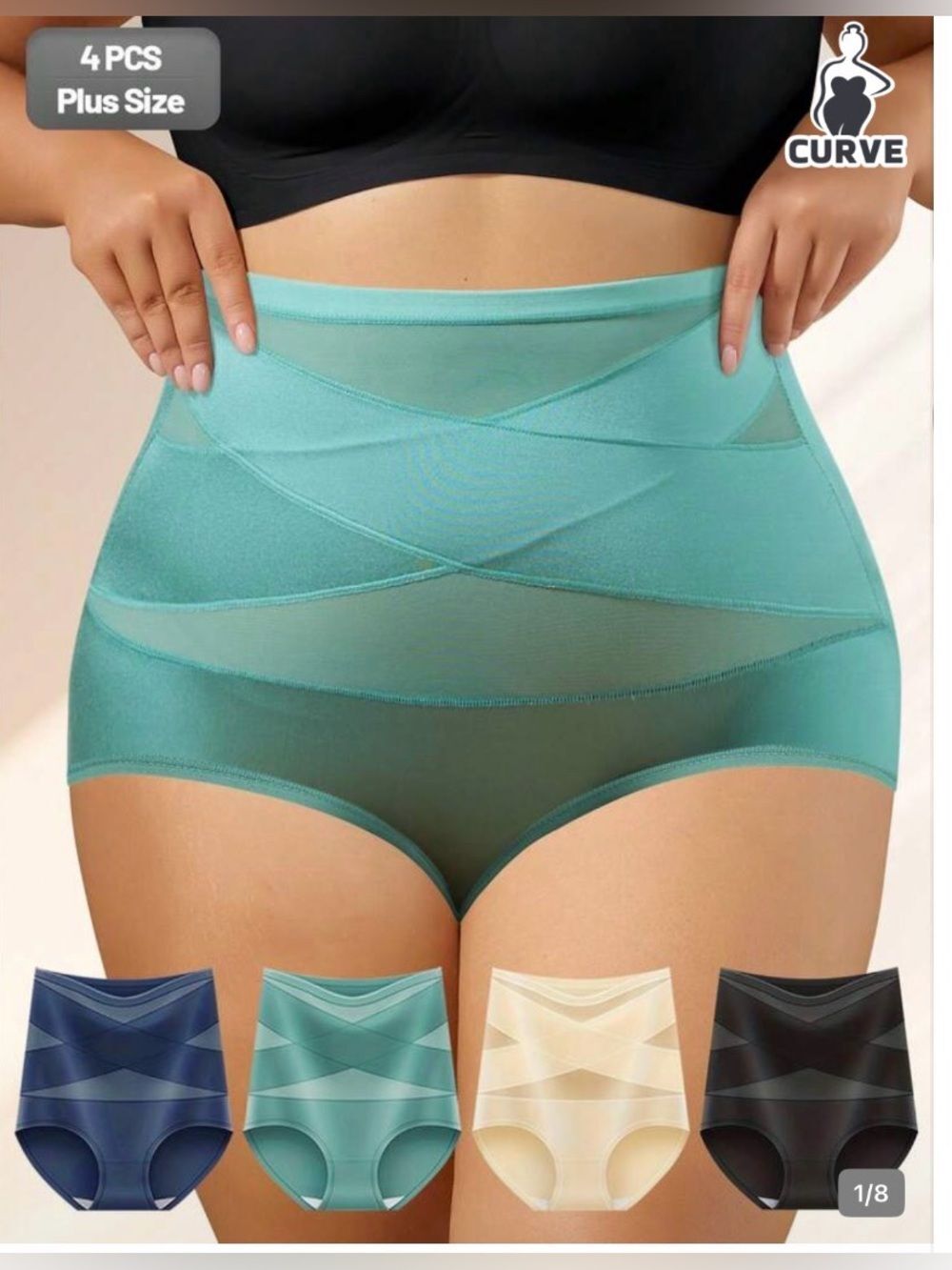 Quasti 4 pack NWT High-Waist Shaping Briefs Mesh 3X Plus NWT